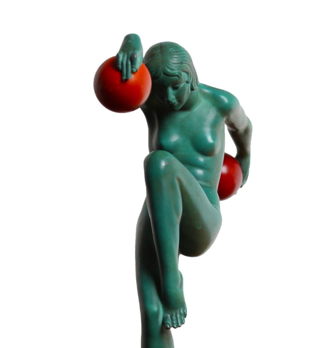 Sculpture Danseuse Aux Boules By Marcel Bouraine Denis Max Le Verrier Art Deco 1920-photo-4