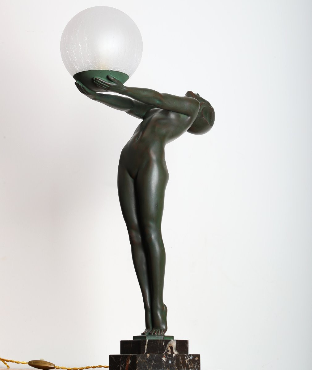 Lampe sculpture éclairante "Clarté Lumina" 65 cm Par Le Verrier - 1930 Art Deco-photo-3