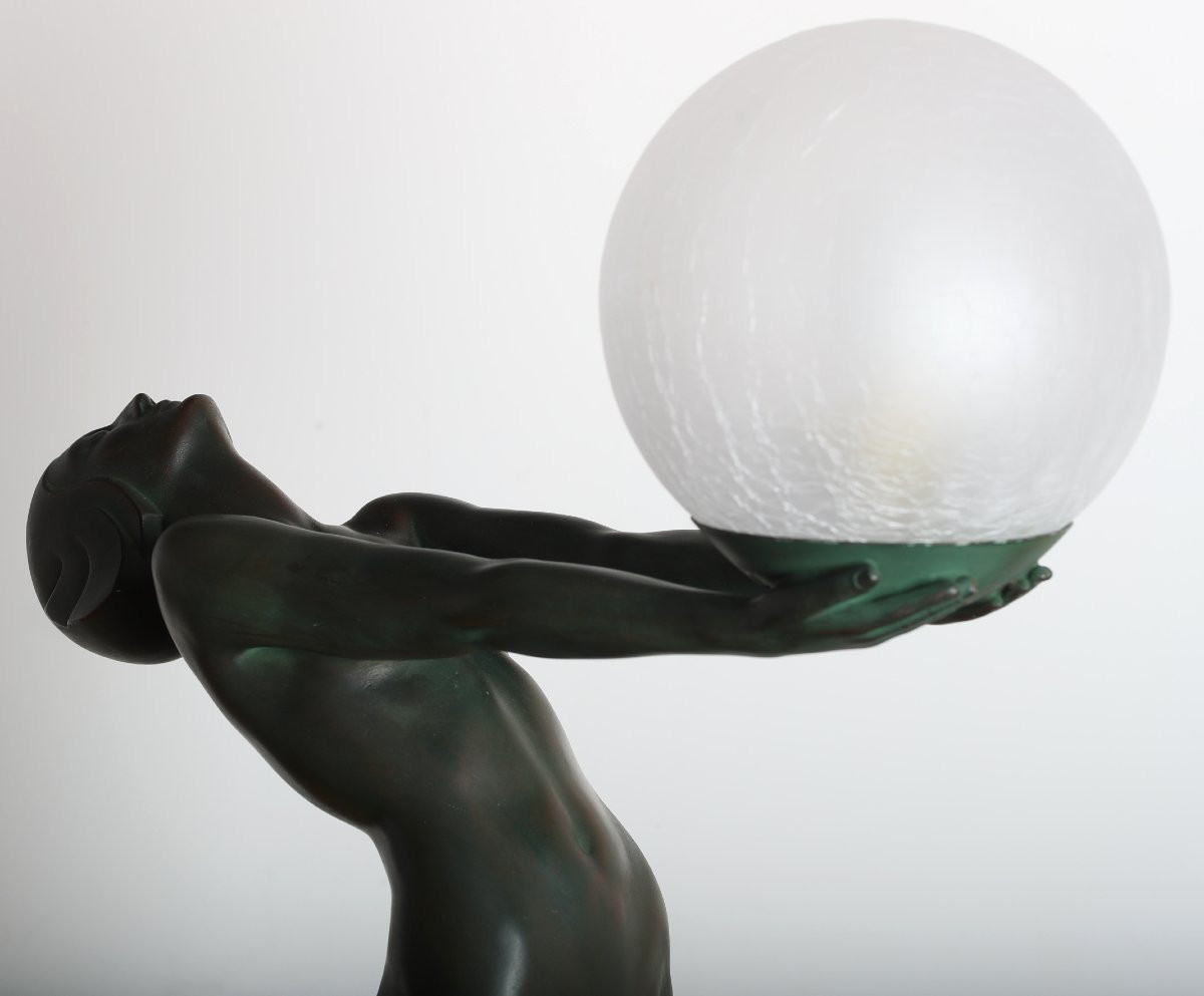Lampe sculpture éclairante "Clarté Lumina" 65 cm Par Le Verrier - 1930 Art Deco-photo-5