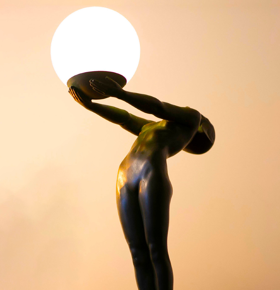 Lampe sculpture éclairante "Clarté Lumina" 65 cm Par Le Verrier - 1930 Art Deco-photo-8