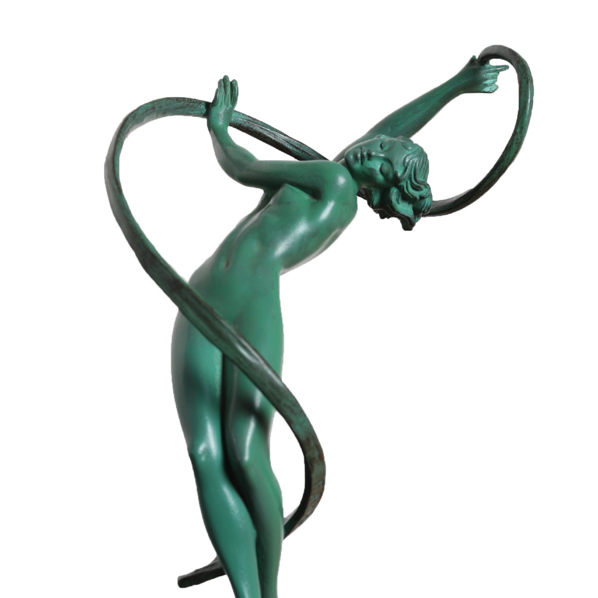 "tourbillon" Dancer Sculpture Signed Fayral, Max Le Verrier Le Faguays 12,6" - Art Deco, 1923 -photo-2