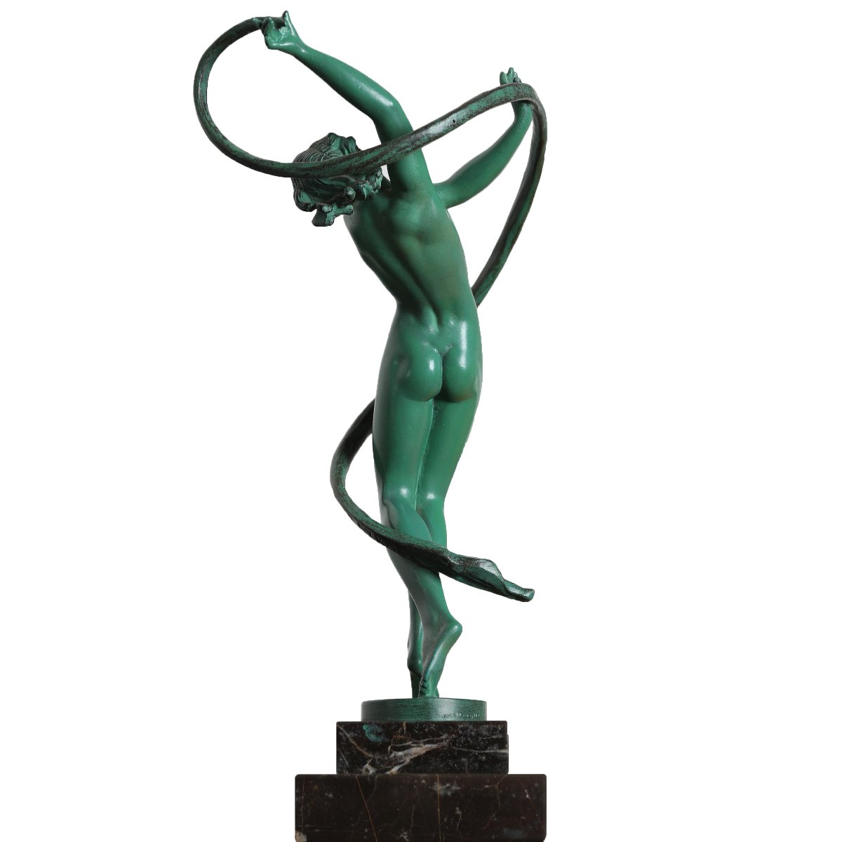 "tourbillon" Dancer Sculpture Signed Fayral, Max Le Verrier Le Faguays 12,6" - Art Deco, 1923 -photo-3