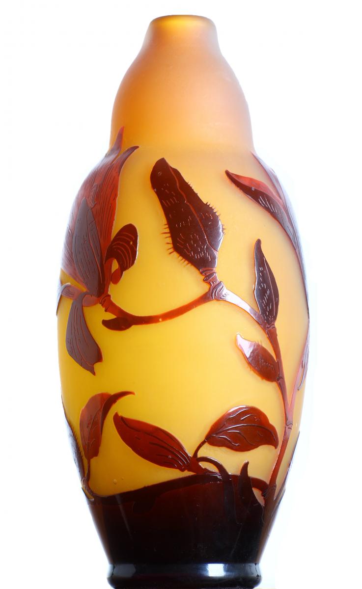 Vase Aux Magnolias Signé d'Argental 1900 Art Nouveau-photo-1