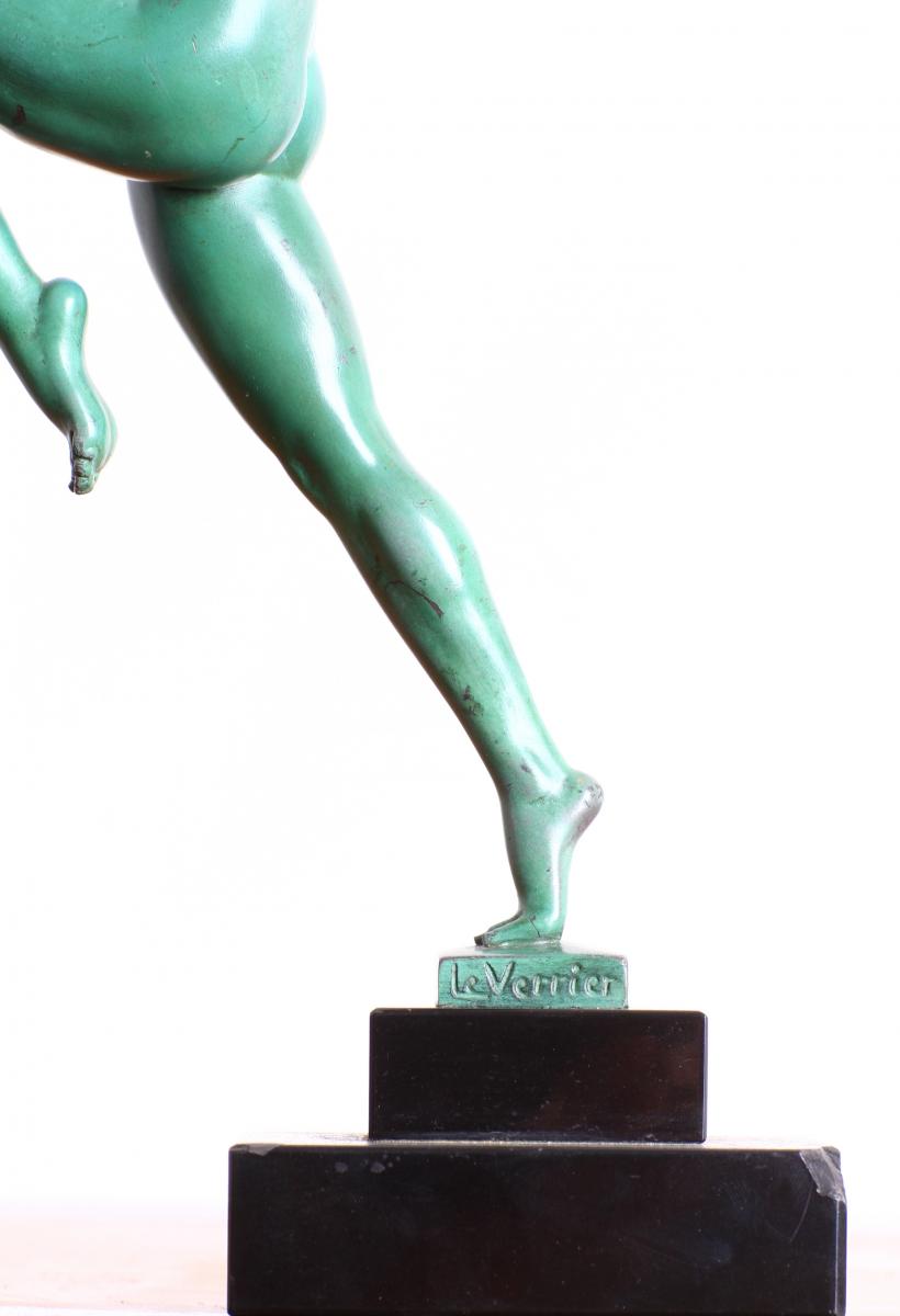 Sculpture modèle Jeu Signée Le Verrier Art Deco 1930-photo-4
