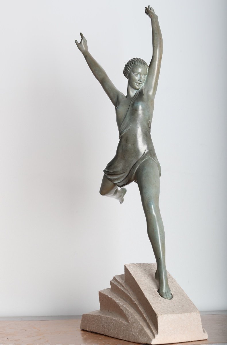 Large Olympia Sculpture By Fayral Pierre Le Faguays Le Verrier Art Deco-photo-7