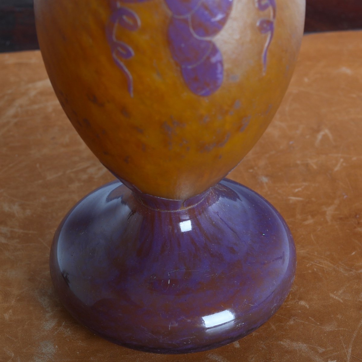 Large Grape Vase By Le Verre Français Charles Schneider (1881-1953) - Art Deco 1919-photo-4