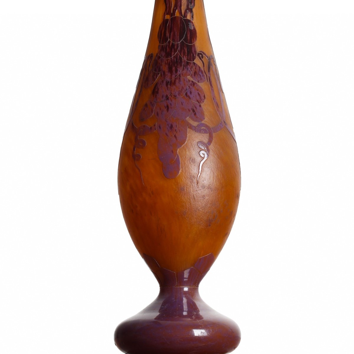 Large Grape Vase By Le Verre Français Charles Schneider (1881-1953) - Art Deco 1919-photo-1