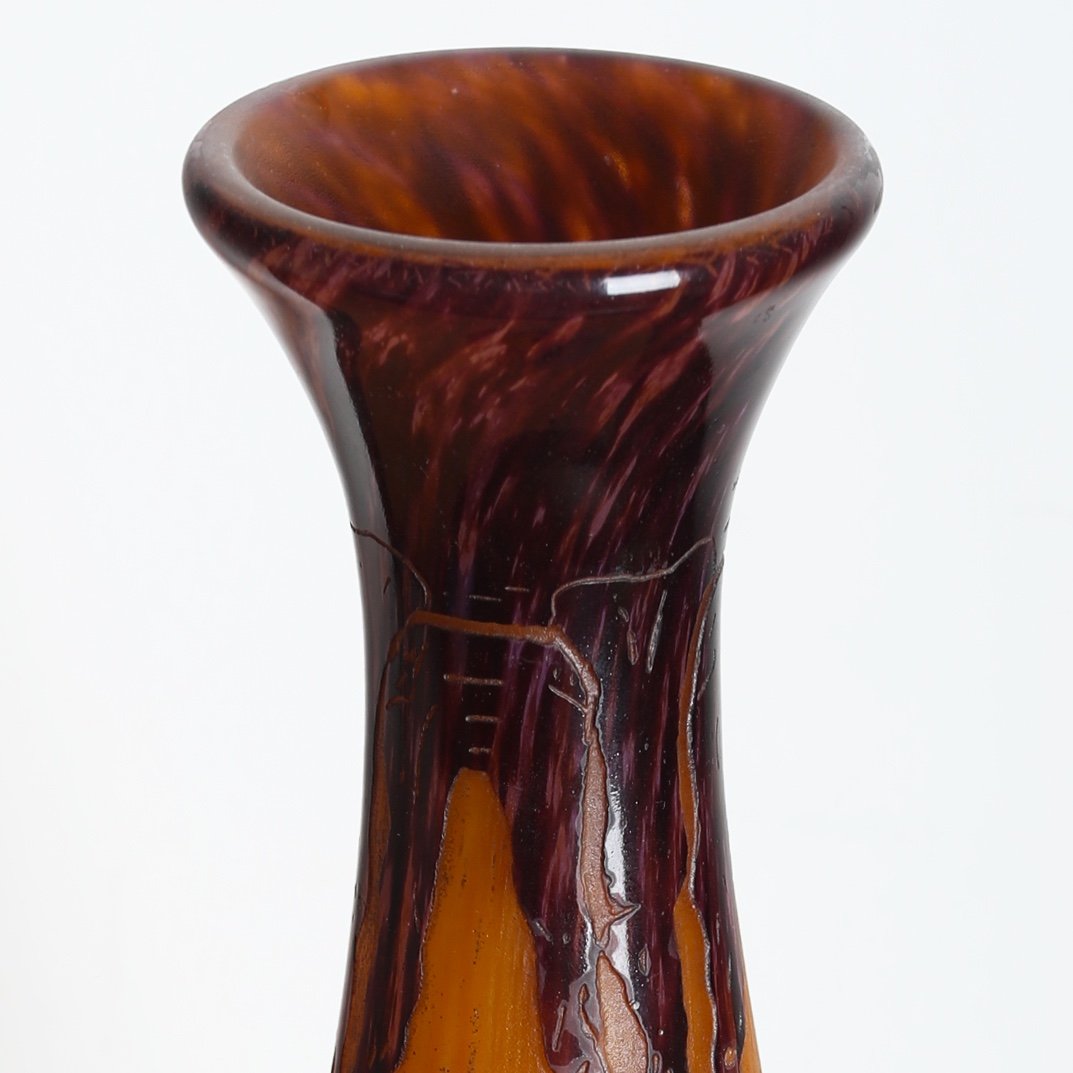 Large Grape Vase By Le Verre Français Charles Schneider (1881-1953) - Art Deco 1919-photo-5