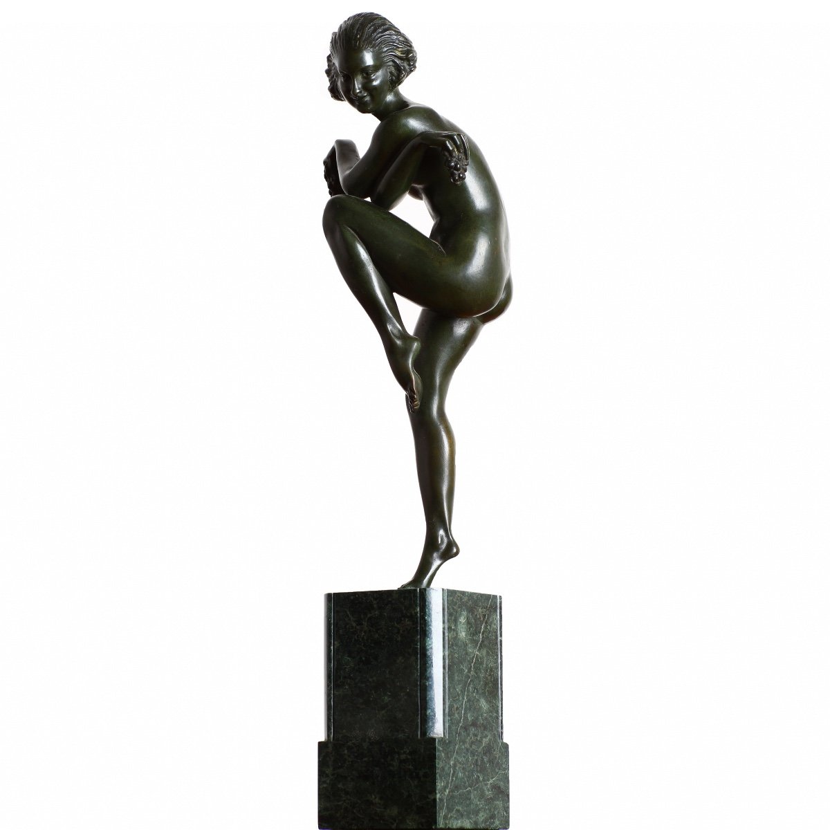 Grande sculpture Bronze Danse Bachique De Pierre Le Faguays 1924 Art Deco-photo-3