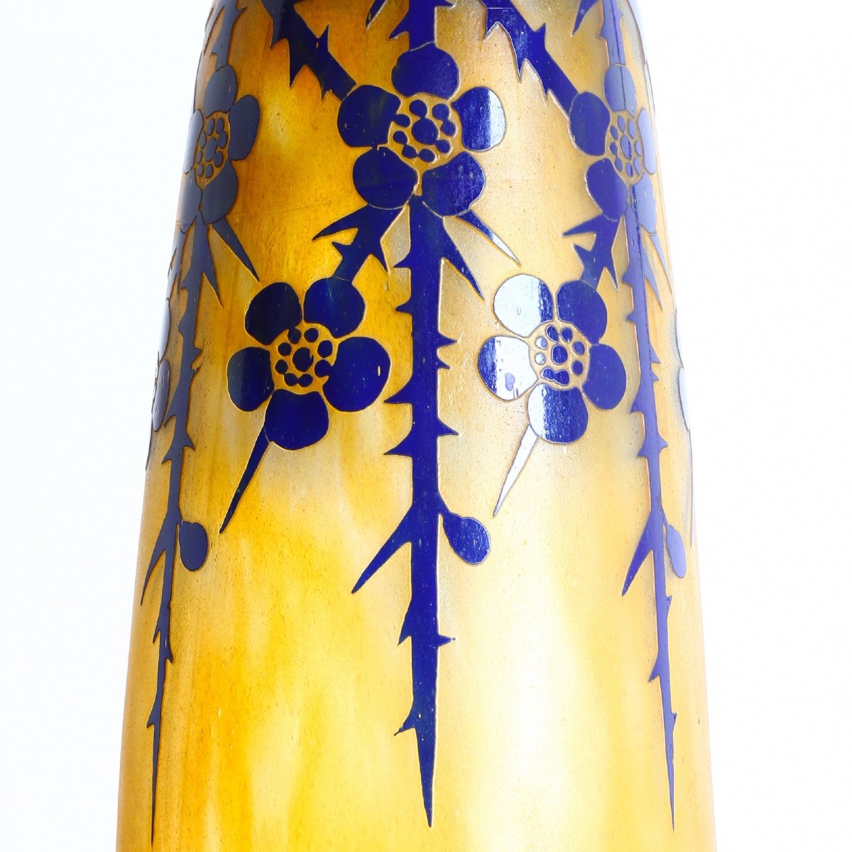 Monumental Aubépines Vase French Glass Charles Schneider Circa 1918-1921-photo-1
