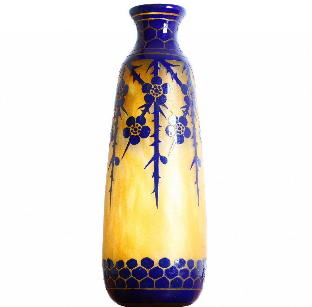 Monumental Aubépines Vase French Glass Charles Schneider Circa 1918-1921-photo-2