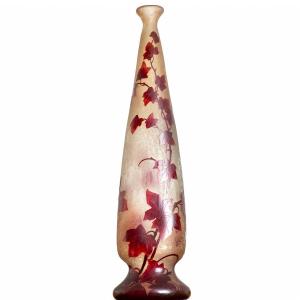 Spectaculaire Vase 1910 Rubis 60 Cm  Par François-Théodore Legras (1839-1916) - Art Nouveau