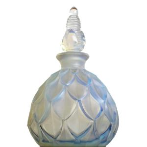 Fiole flacon A Parfum En Verre Opalescent Par Sabino Paris - Art Deco