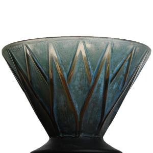Coupe feuilles stylisées par Pierre d'Avesn Art Deco 1930 - Daum, Muller, Lalique 