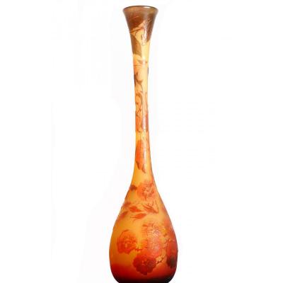 Tall Vase Signed d'Argental Art Nouveau