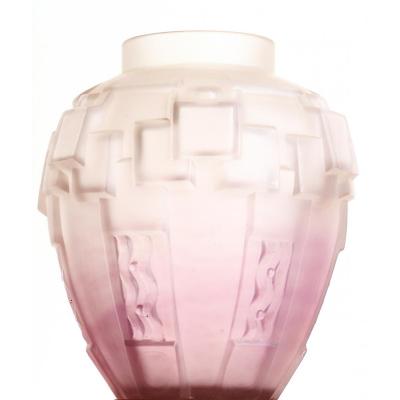 Vase Charles Schneider Moderniste Cubiste Le Verre Français Art Deco