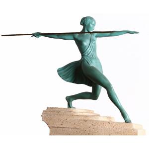 Grande Sculpture Antiope Par Fayral Pierre Le Faguays Le Verrier Art Deco