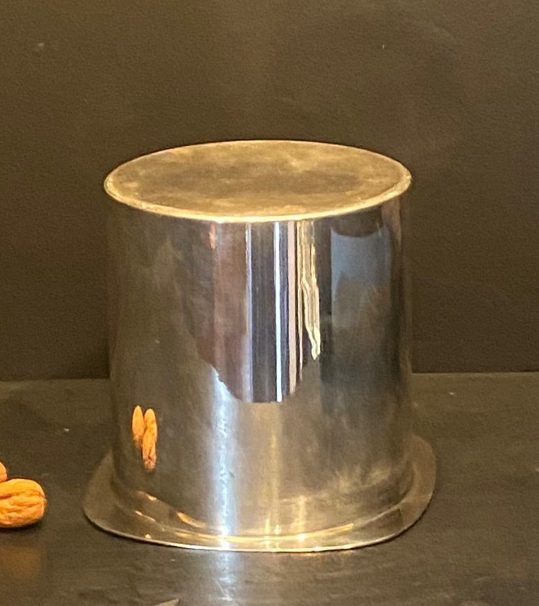 Champagne Bucket In Silver Metal-photo-4