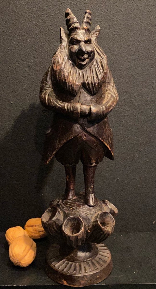 Statuette, Man Or Goat In Wood