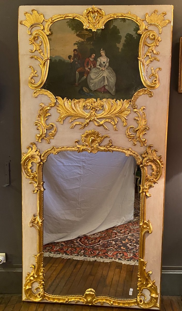 Grand Trumeau XVIII° Louis XV-photo-4
