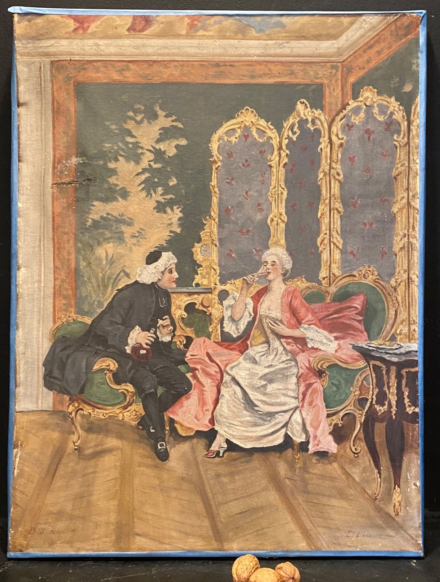 A Finger Of Port, Painting Signed By E Lacroix