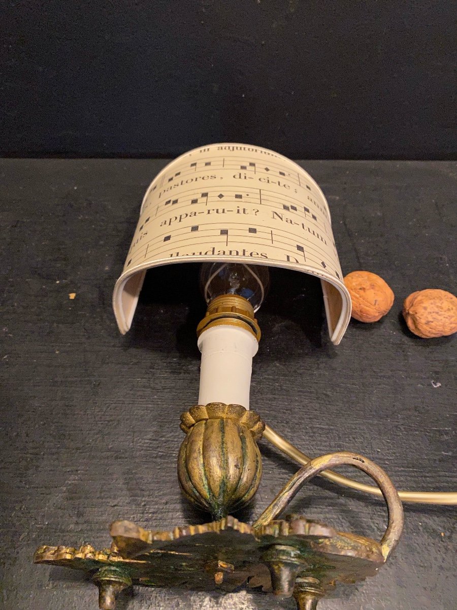 Petit Bougeoir Monté En Lampe Art Nouveau-photo-6