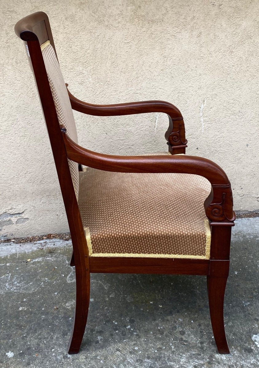 Fauteuil XIX° En Acajou-photo-3