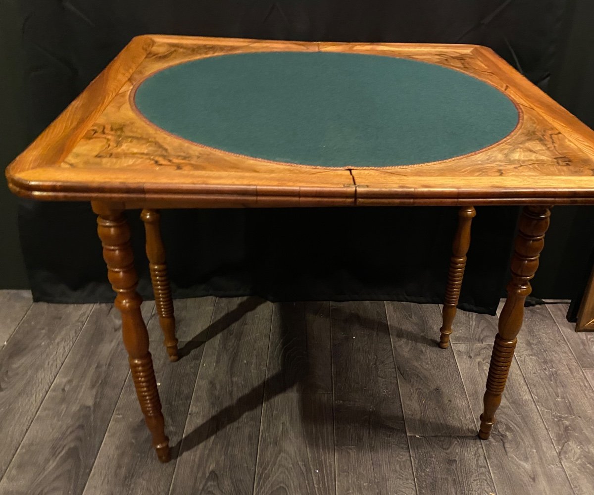Game Table In Walnut And Marquetry-photo-8