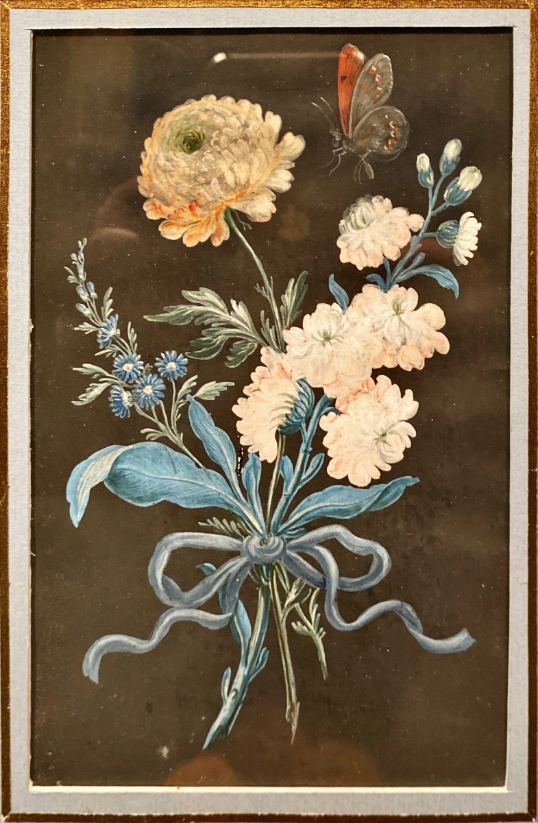 Petit Tableau, Gouache Du XVIII° Siècle-photo-3