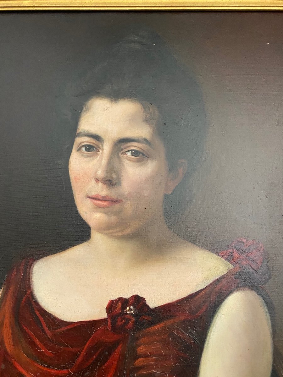 Painting, Painting Representing A Portrait Of A Woman-photo-1