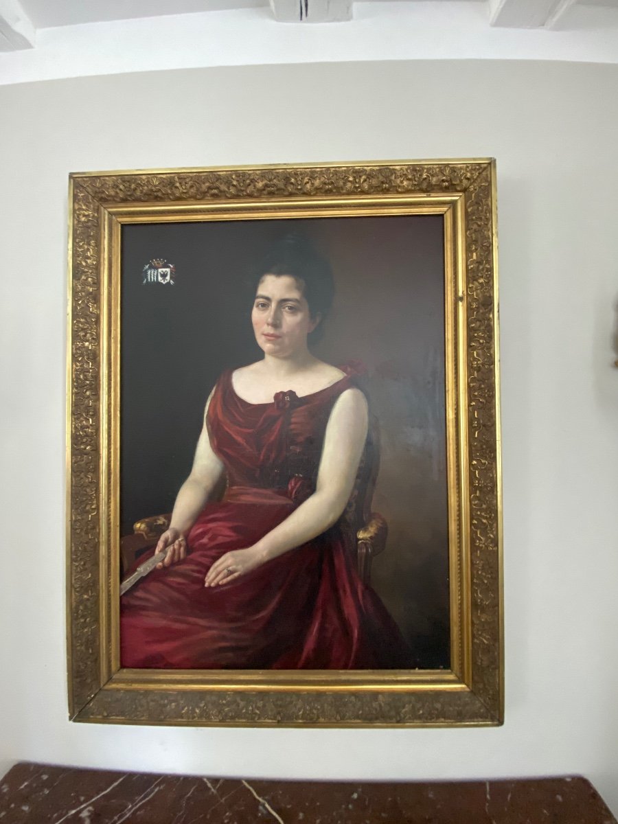 Painting, Painting Representing A Portrait Of A Woman-photo-4