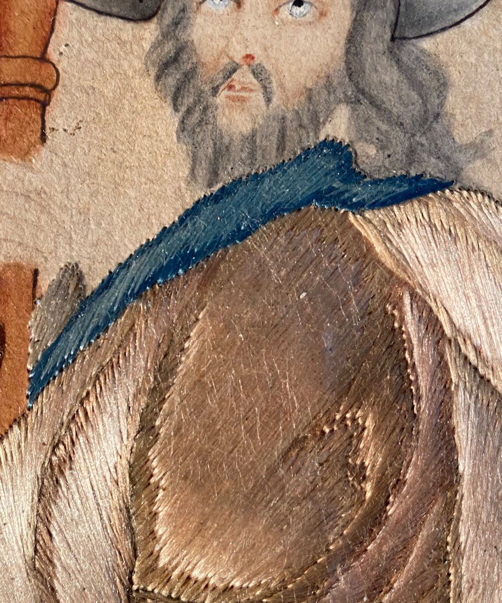 Saint Jacques, Embroidered Watercolor.-photo-3