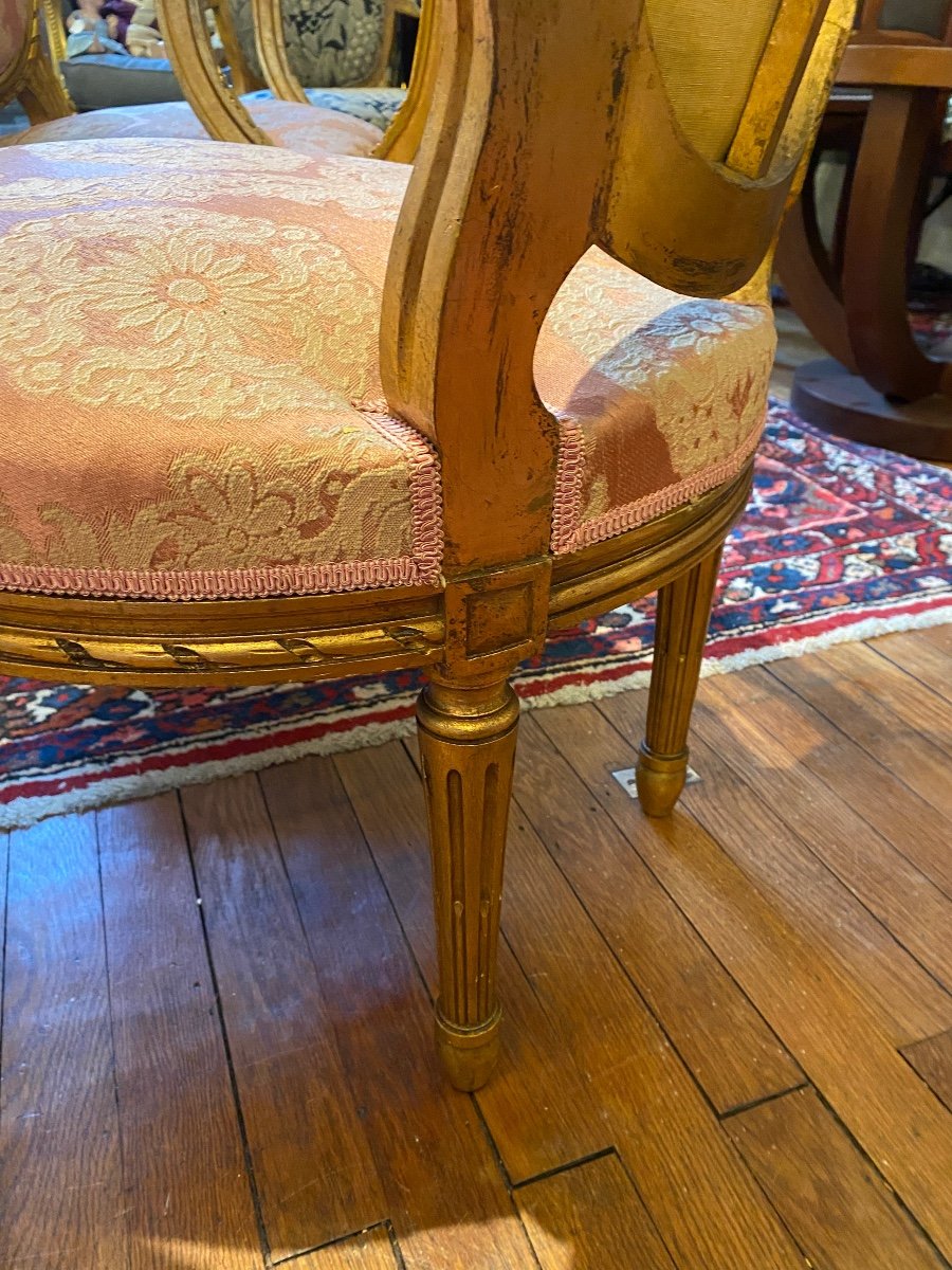 Louis XVI Style Golden Wood Living Room-photo-1