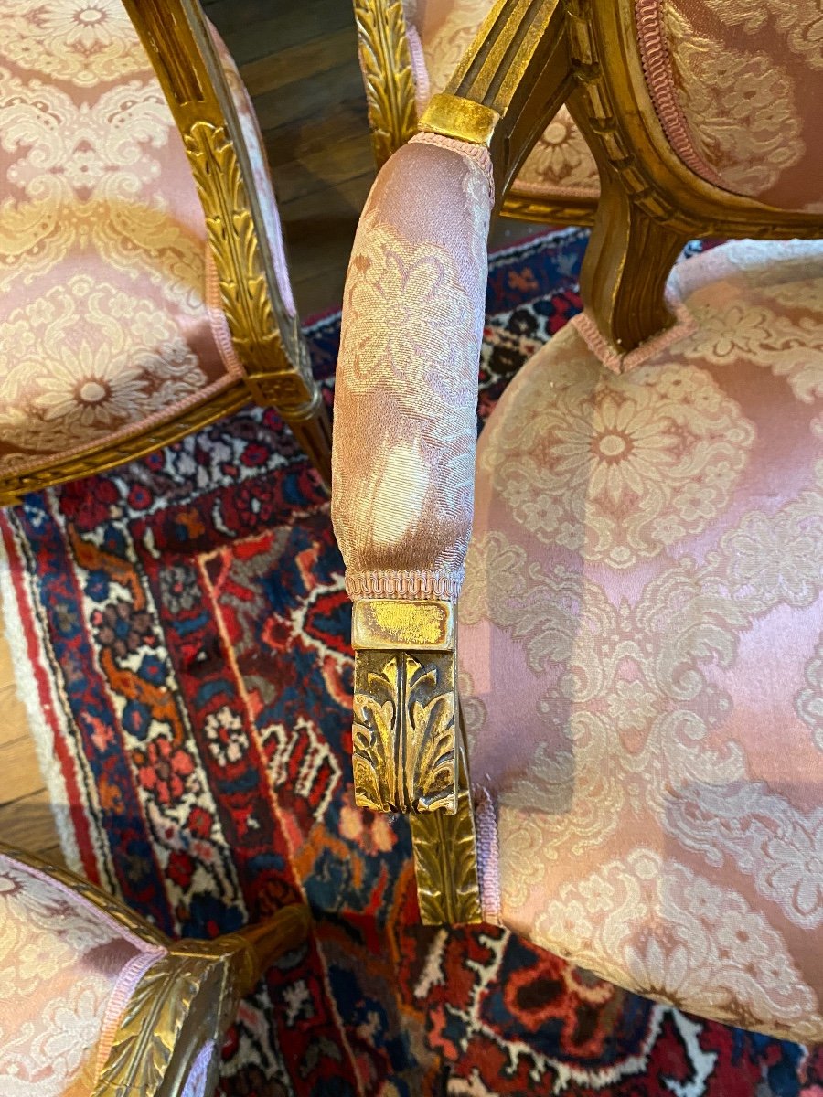 Salon En Bois Doré De Style Louis XVI-photo-3