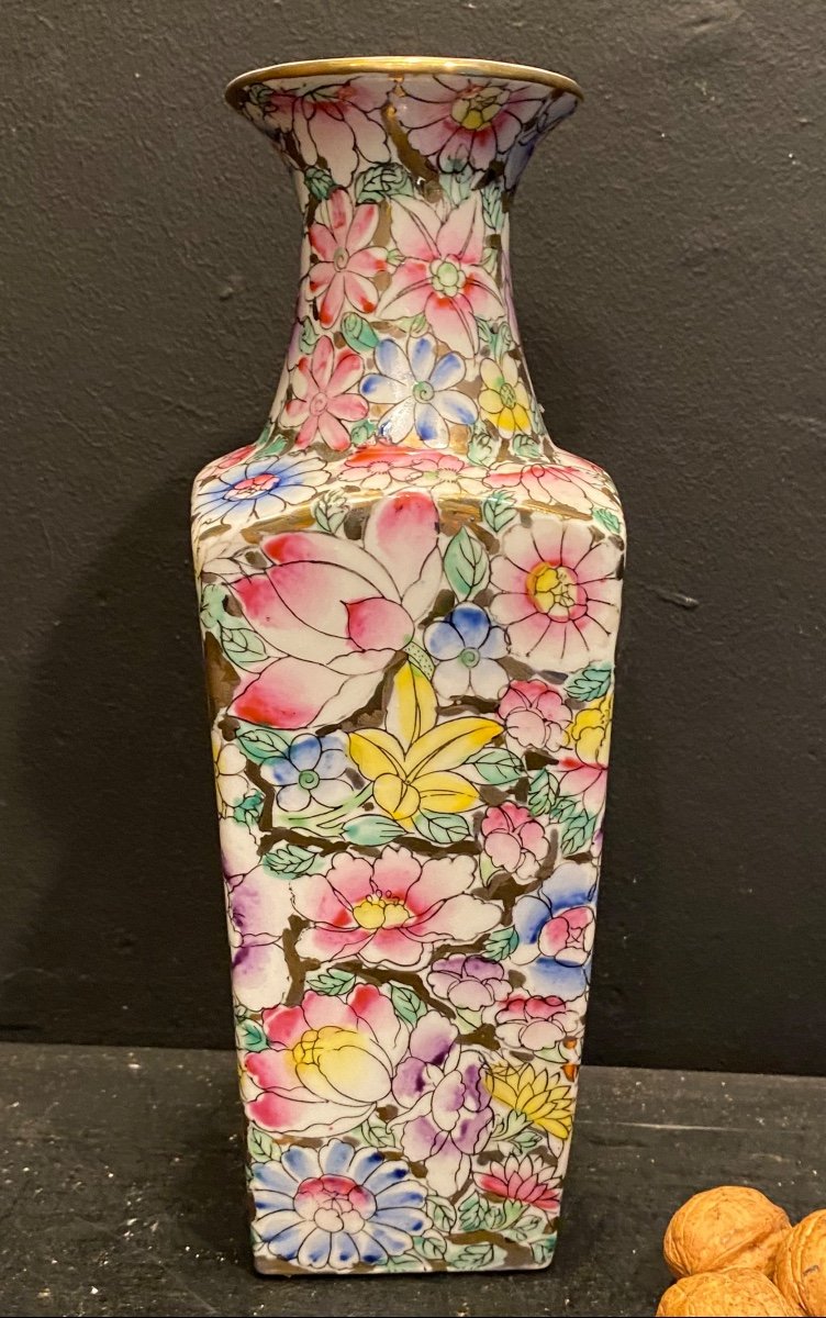 Vase Chinois à Décor Floral-photo-3