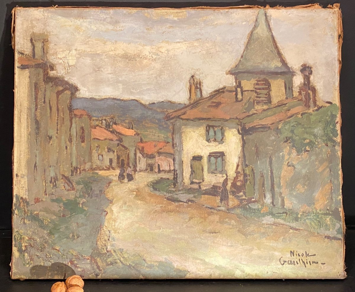 Tableau, Vue De Village Par Nicole Gauthier-photo-2
