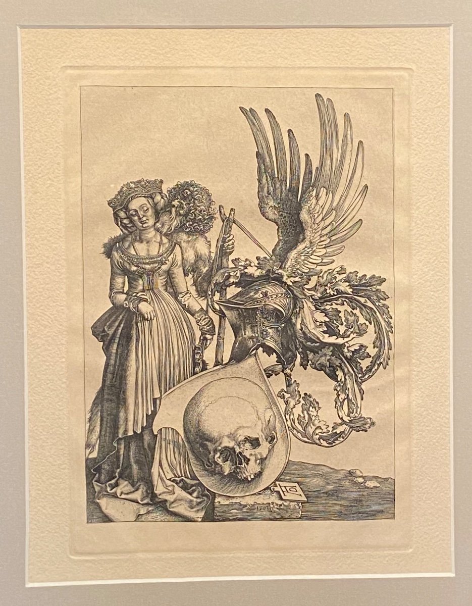 Engraving By Dürer, The Coat Of Arms Of Death, 19th Century-photo-2