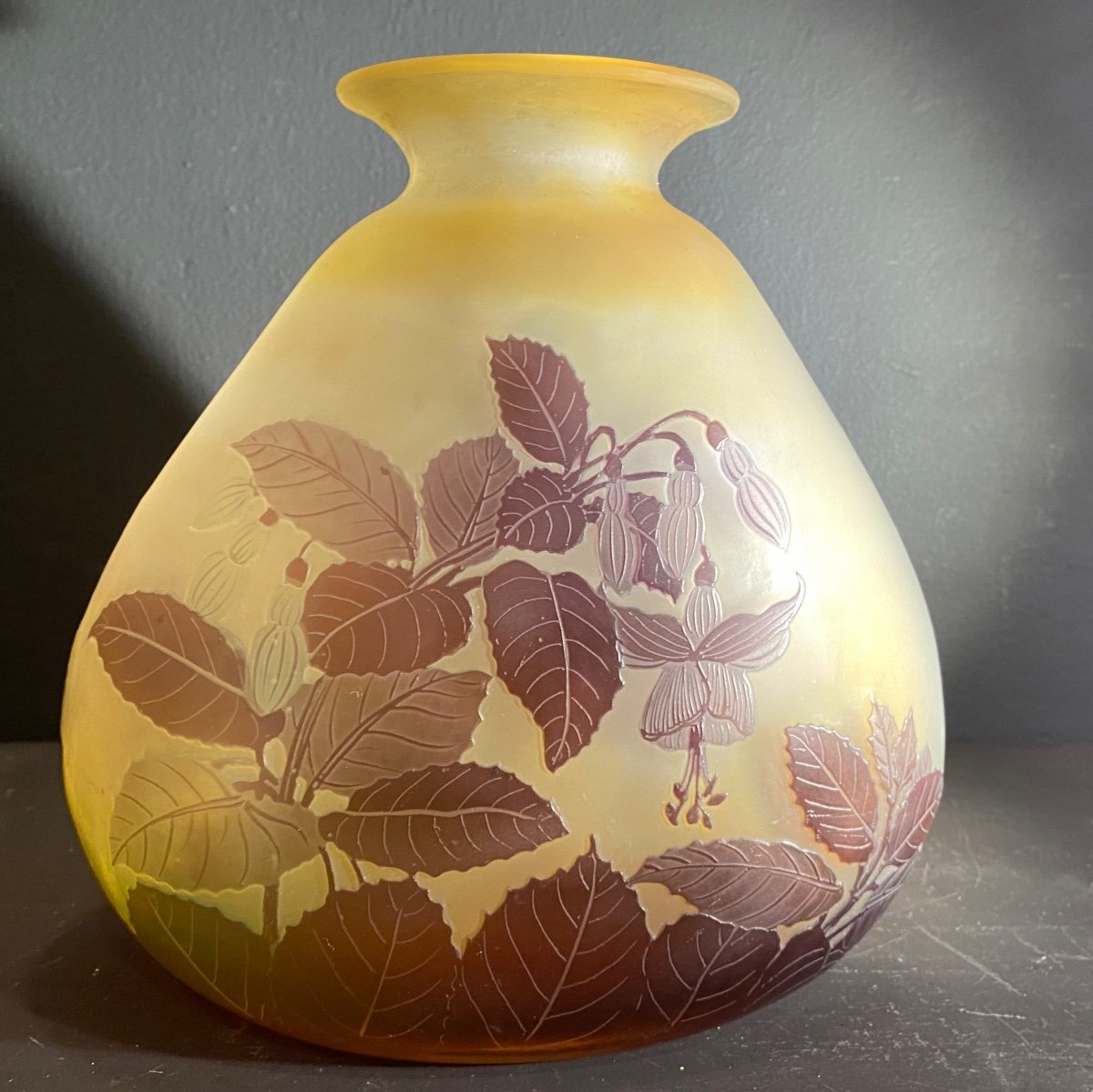 Nancy School Vase, Art Nouveau, Signed Galle-photo-3