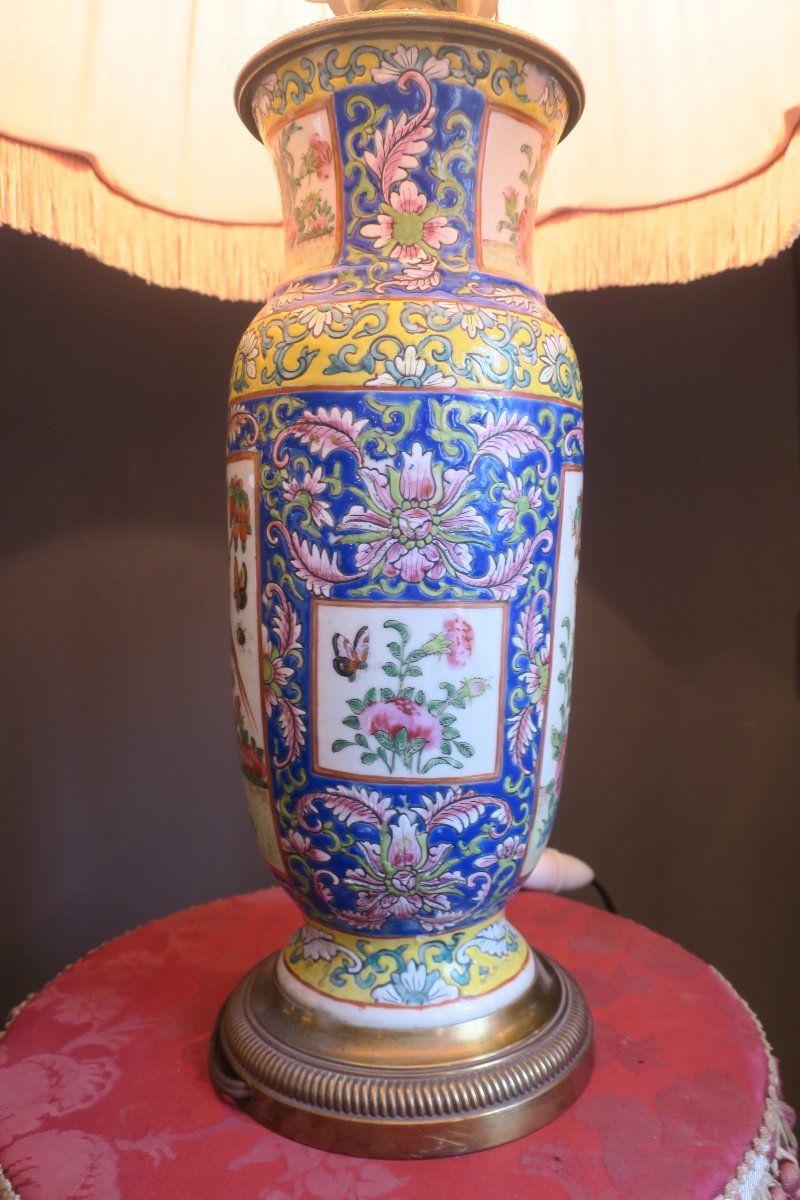 Vase Chinois XIX° Monté En Lampe-photo-4