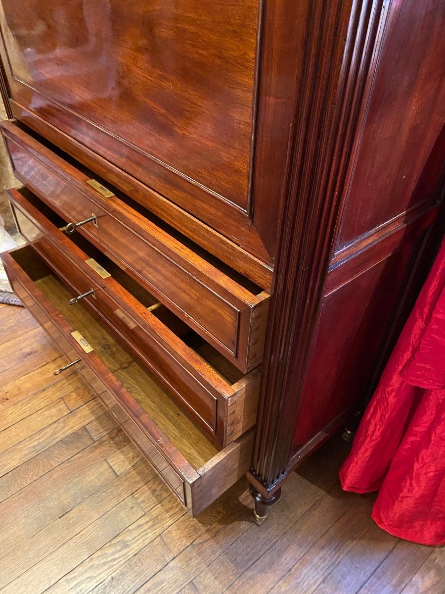 Louis XVI Secretary In Mahogany-photo-2