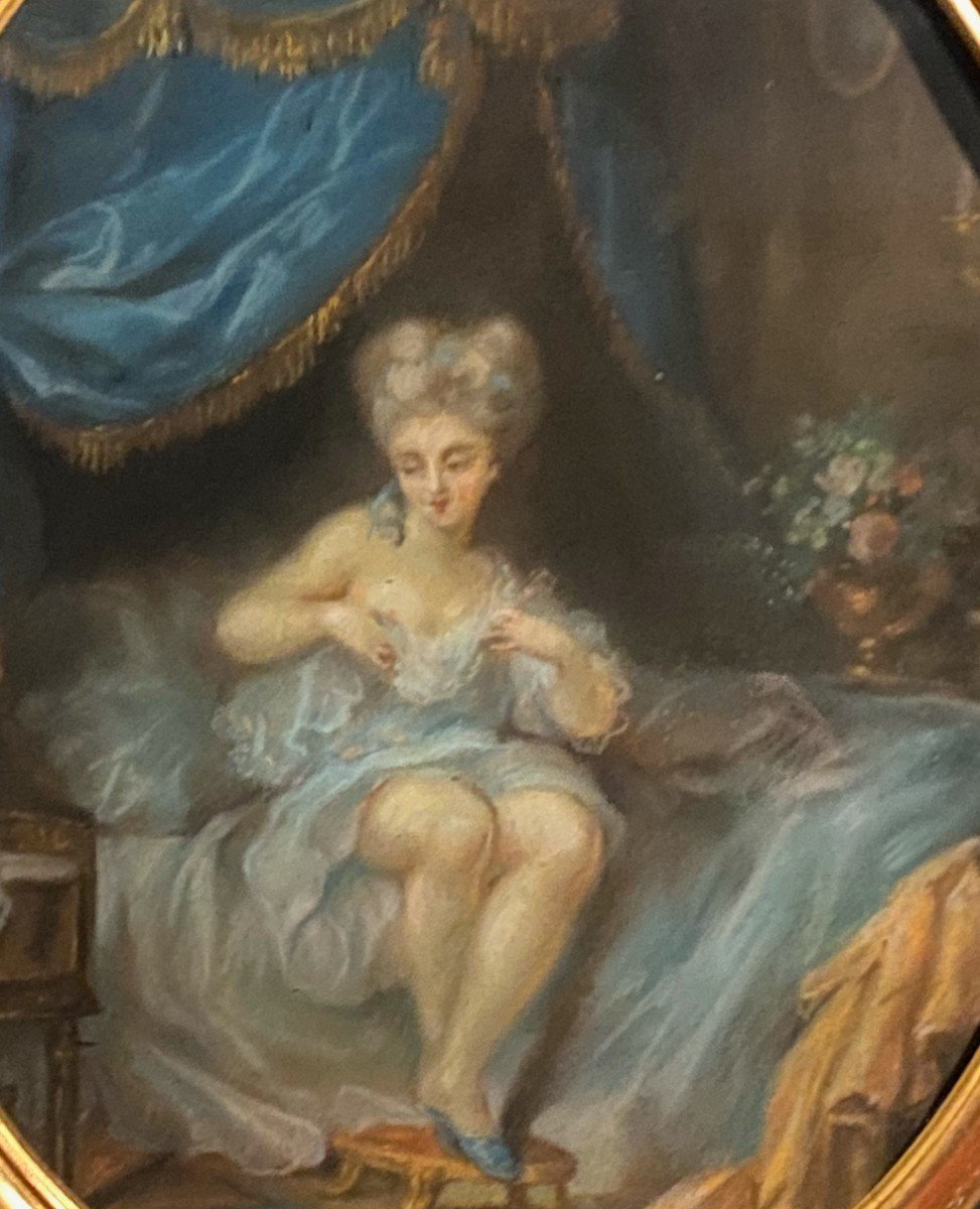 Painting, Young Girl In Pastel-photo-2