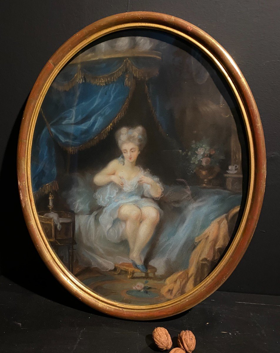 Painting, Young Girl In Pastel-photo-4
