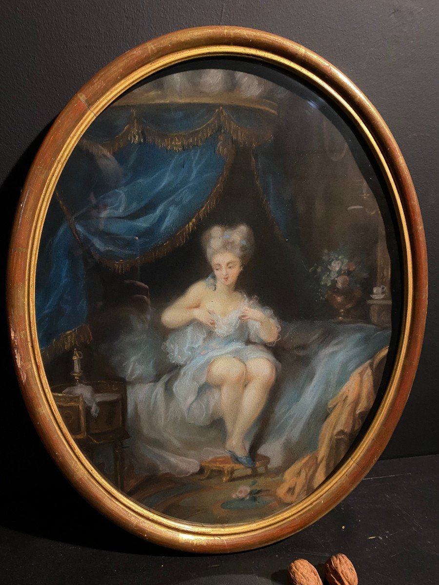Painting, Young Girl In Pastel-photo-1