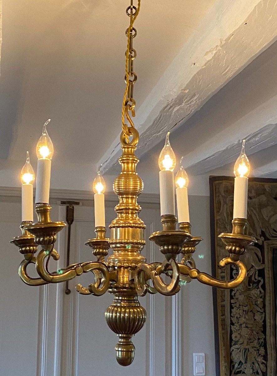 Lustre XIX° En Bronze-photo-2