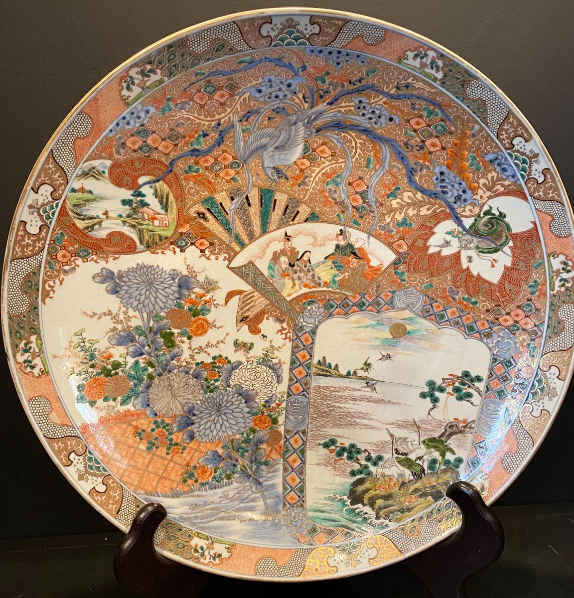 Très Grand Plat Imari De 62 Cm De Diamètre-photo-2