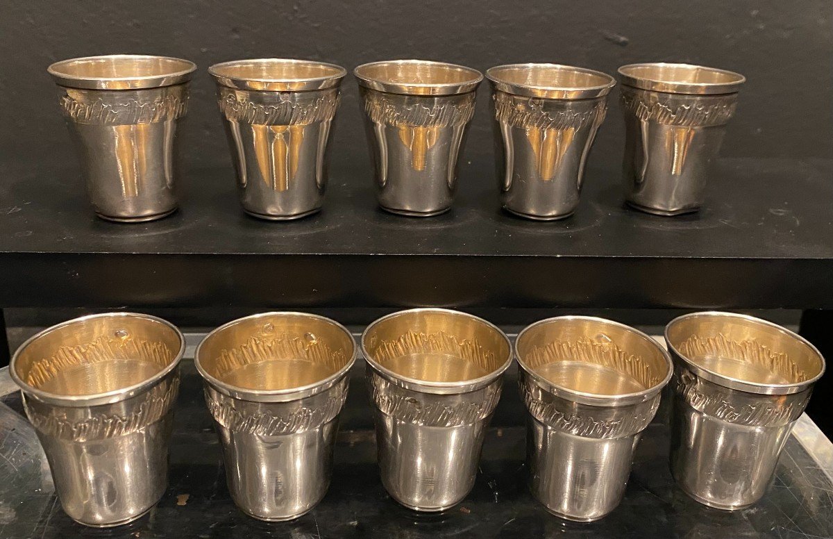 10 Goblets In Sterling Silver-photo-2