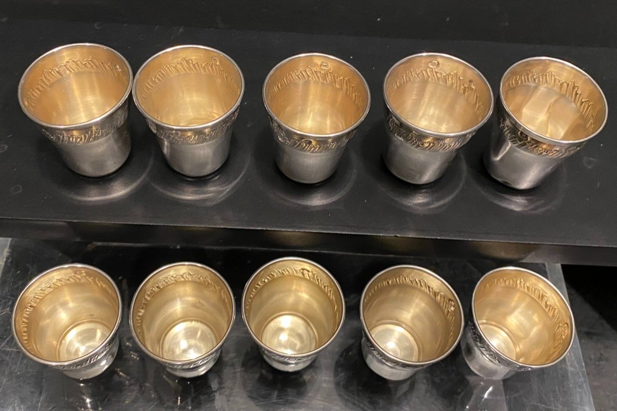 10 Goblets In Sterling Silver-photo-3