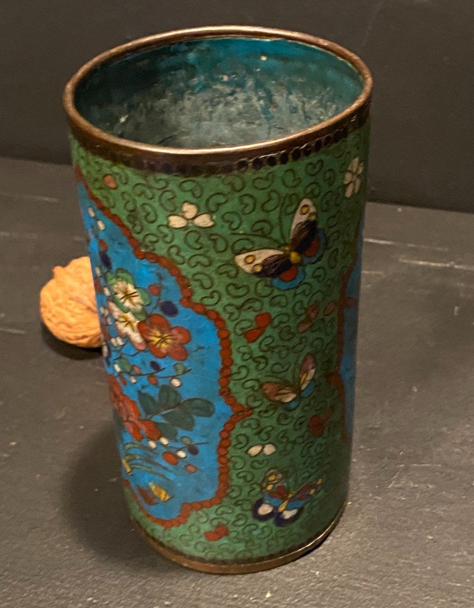 Pot à Pinceaux En émail Cloisonné-photo-3
