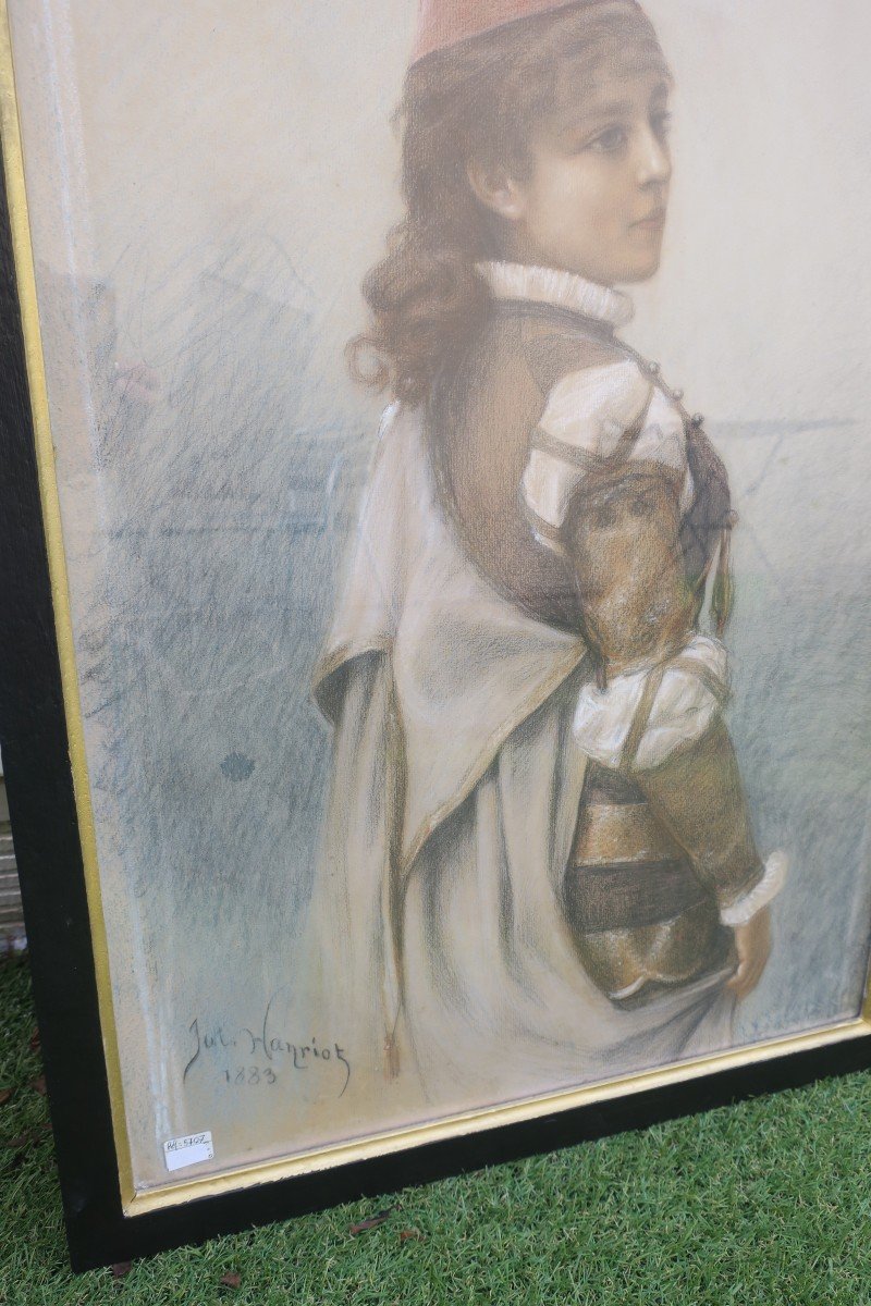 Painting, Pastel Signed Hanriot-photo-3