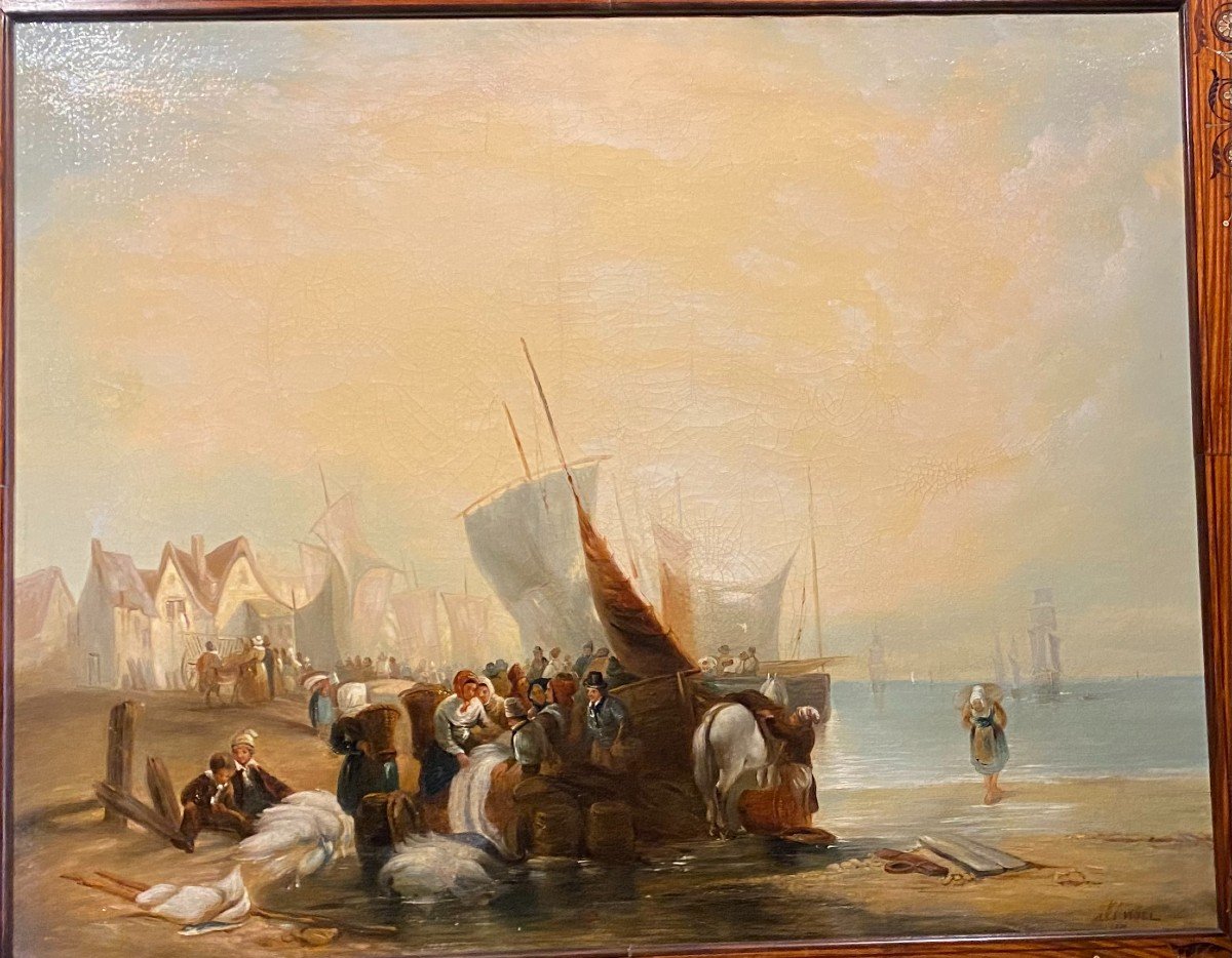 Painting, Marine Painting Signed Jules Noël-photo-6